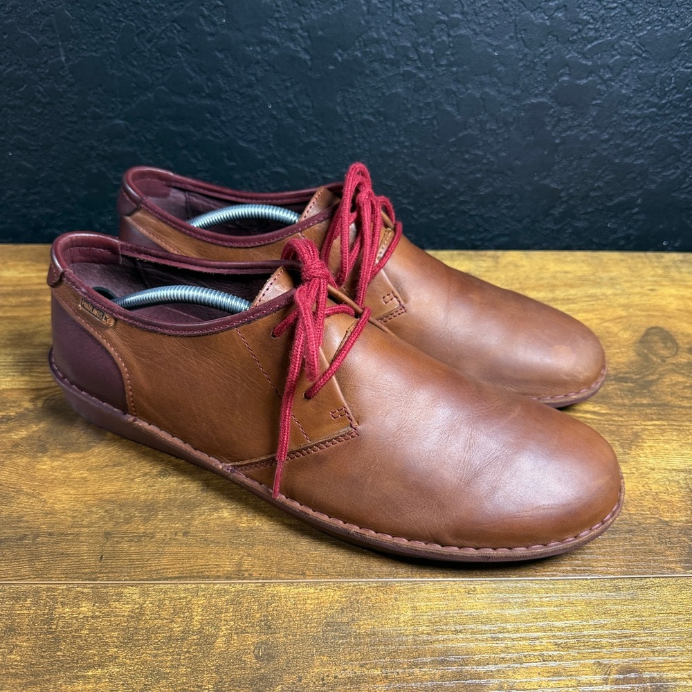 Pikolinos Berna M8J-4184 Brown Burgundy Leather Oxford Shoes Mens EU 45
